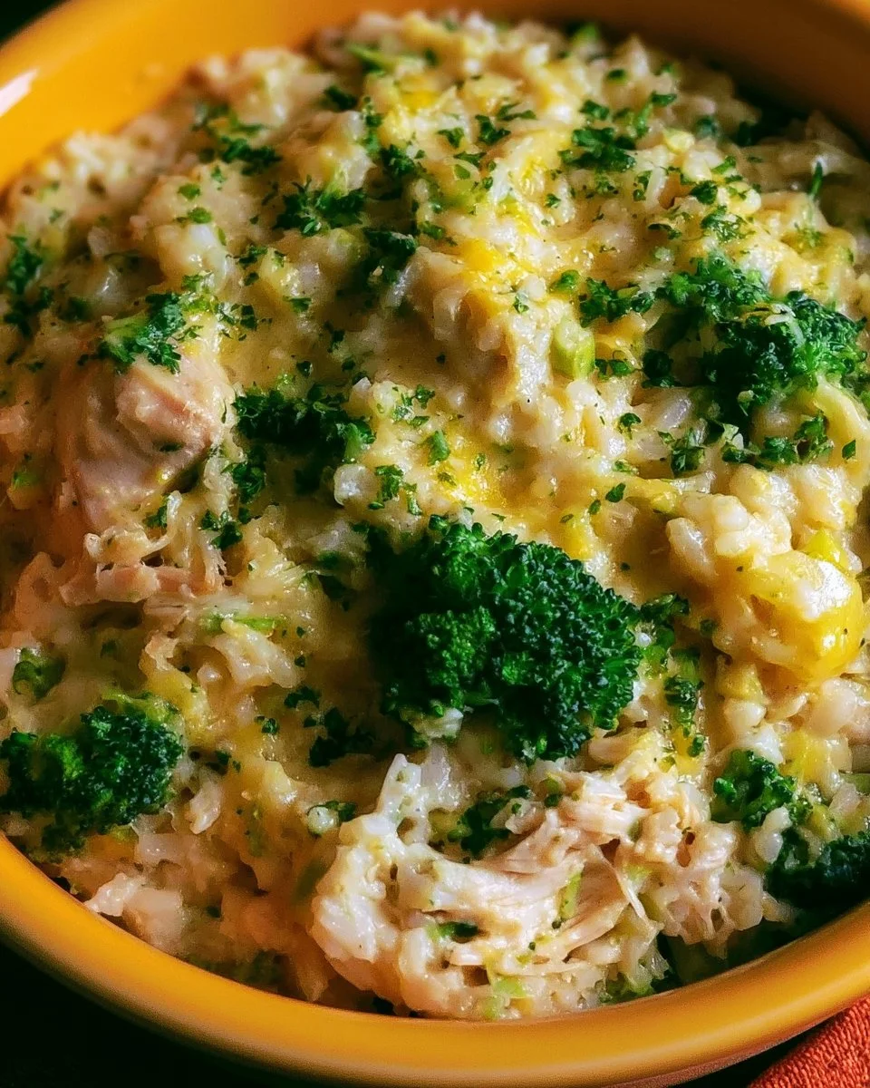 Cheesy Chicken and Rice Casserole with Broccoli