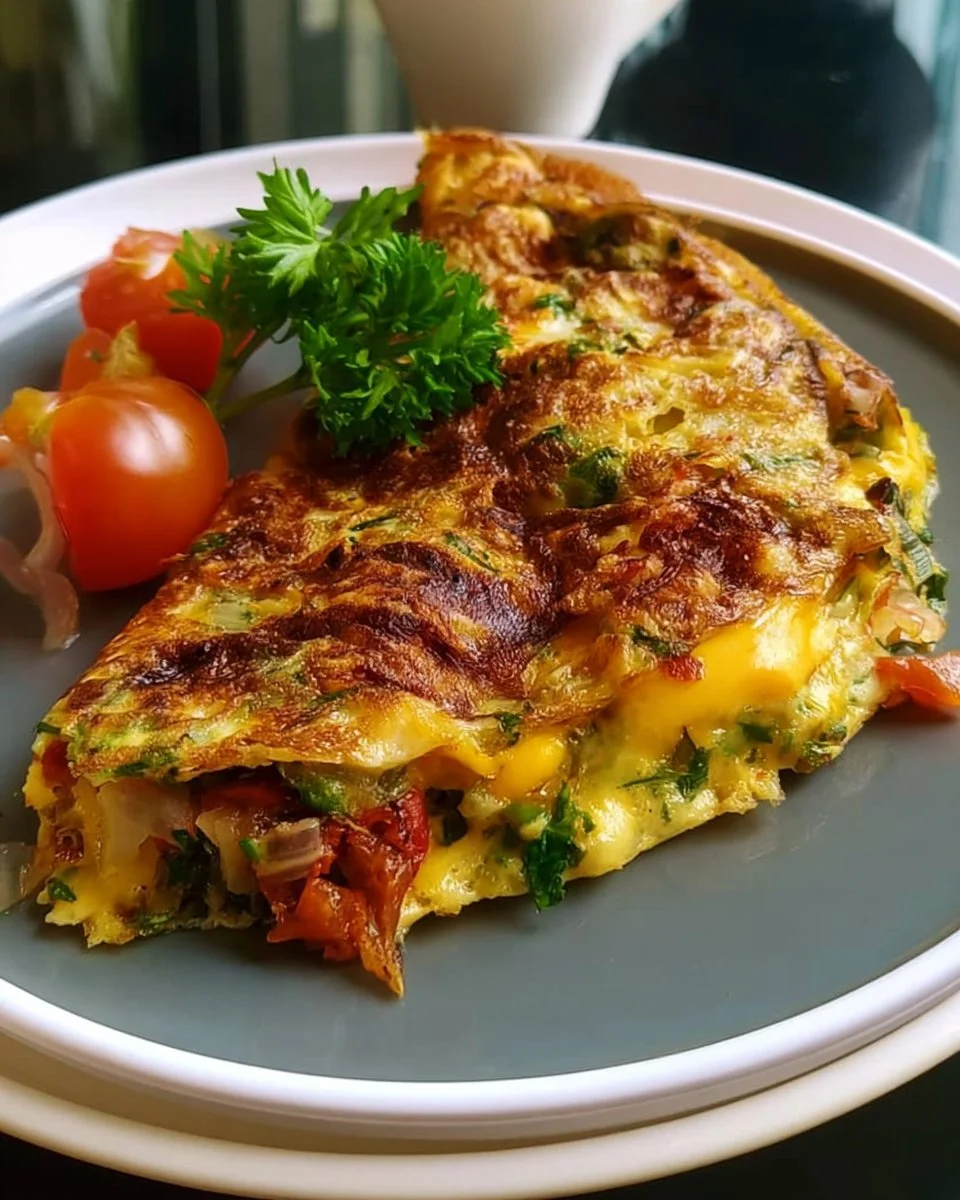 Cheesy Veggie Omelette Recipe