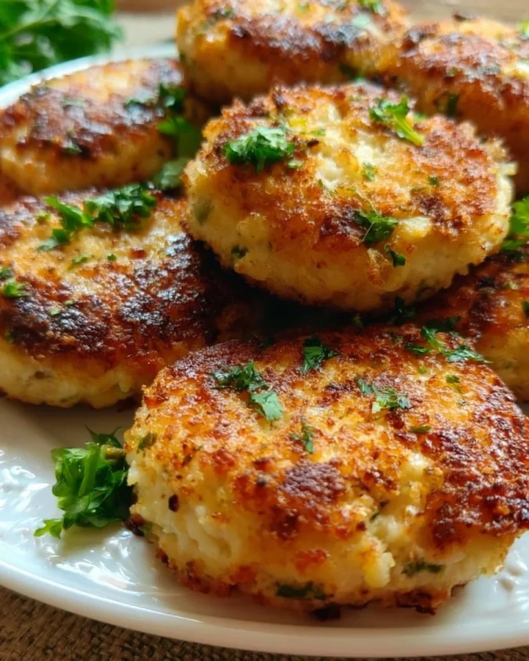 Homemade chicken patties with cottage cheese served on a plate