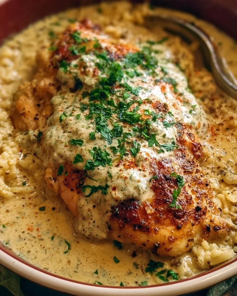 Creamy Ranch Chicken served with vegetables on a plate