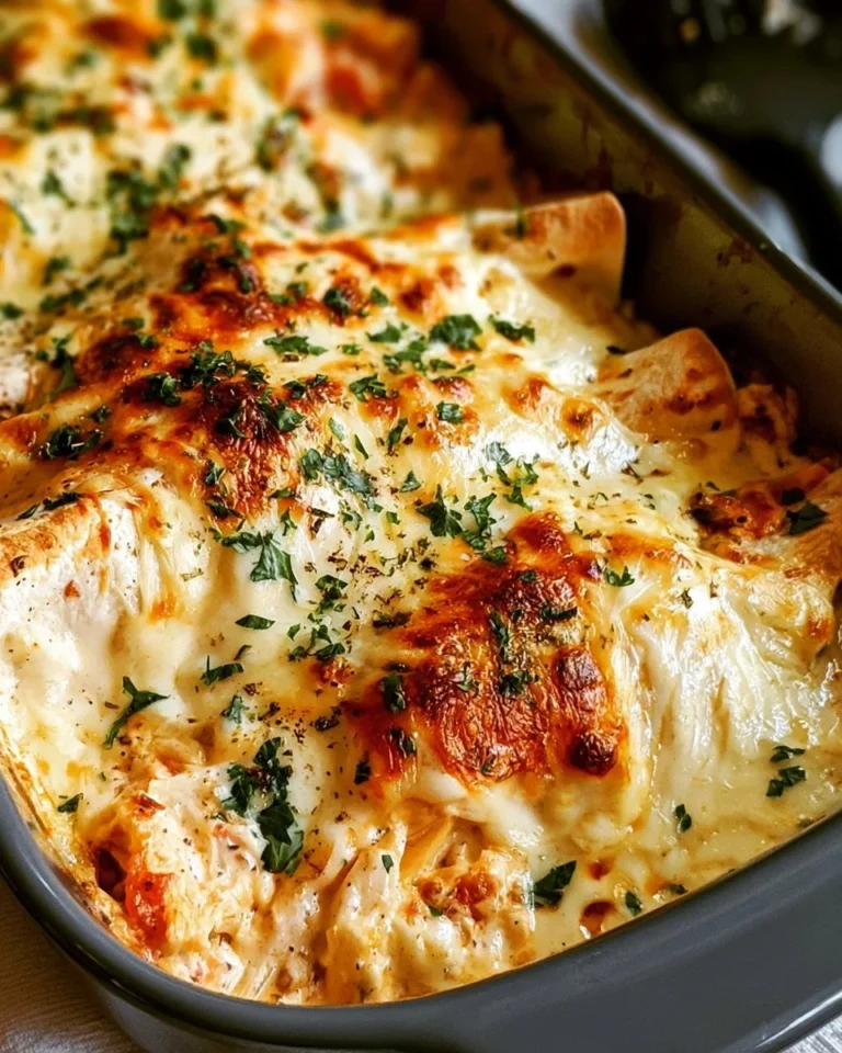 Creamy sour cream chicken enchiladas served on a plate with fresh toppings