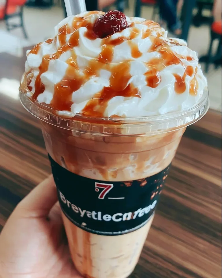 Selection of sweet coffee drinks available at 7-Eleven