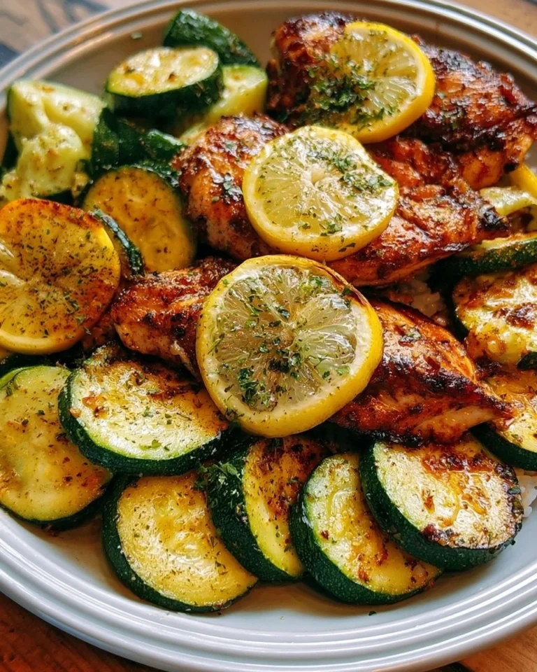 Delicious easy Asado Chicken served with lemon zucchini sauté.