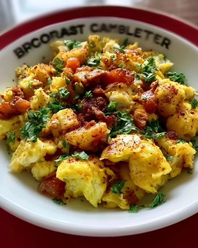 A colorful Easy Breakfast Crambler served on a plate with fresh fruits and grains.