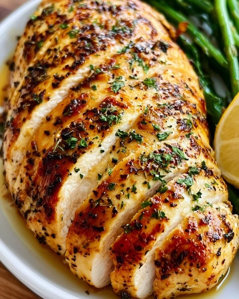 Healthy air fryer chicken breast recipe served on a plate with vegetables