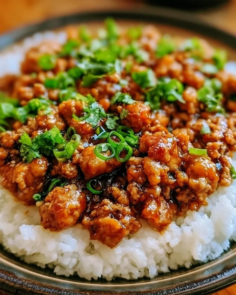 Delicious honey garlic ground turkey dish served on a plate