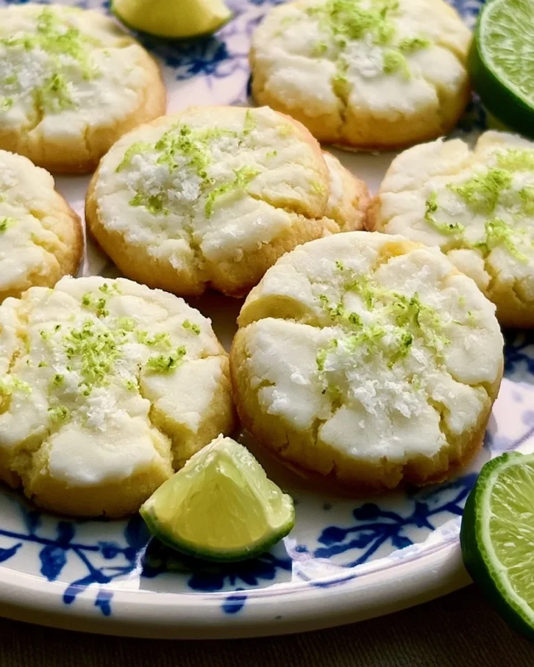 Delicious homemade key lime cookies on a baking tray