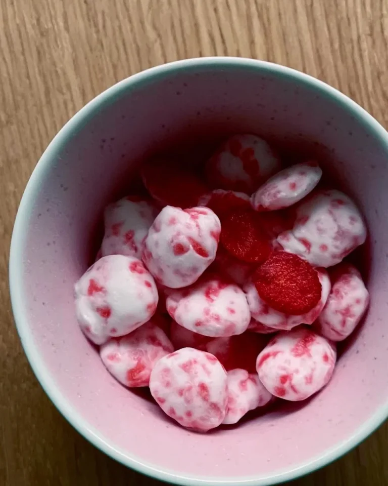 Delicious homemade strawberry yogurt dots recipe for a refreshing snack.