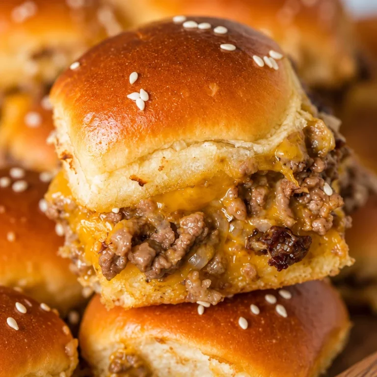 Delicious cheeseburger sliders served on a platter.